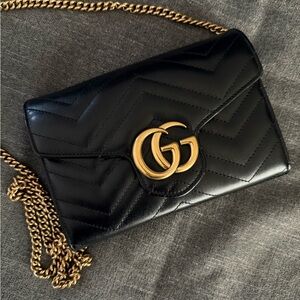 Black Quilted Leather Shoulder Bag